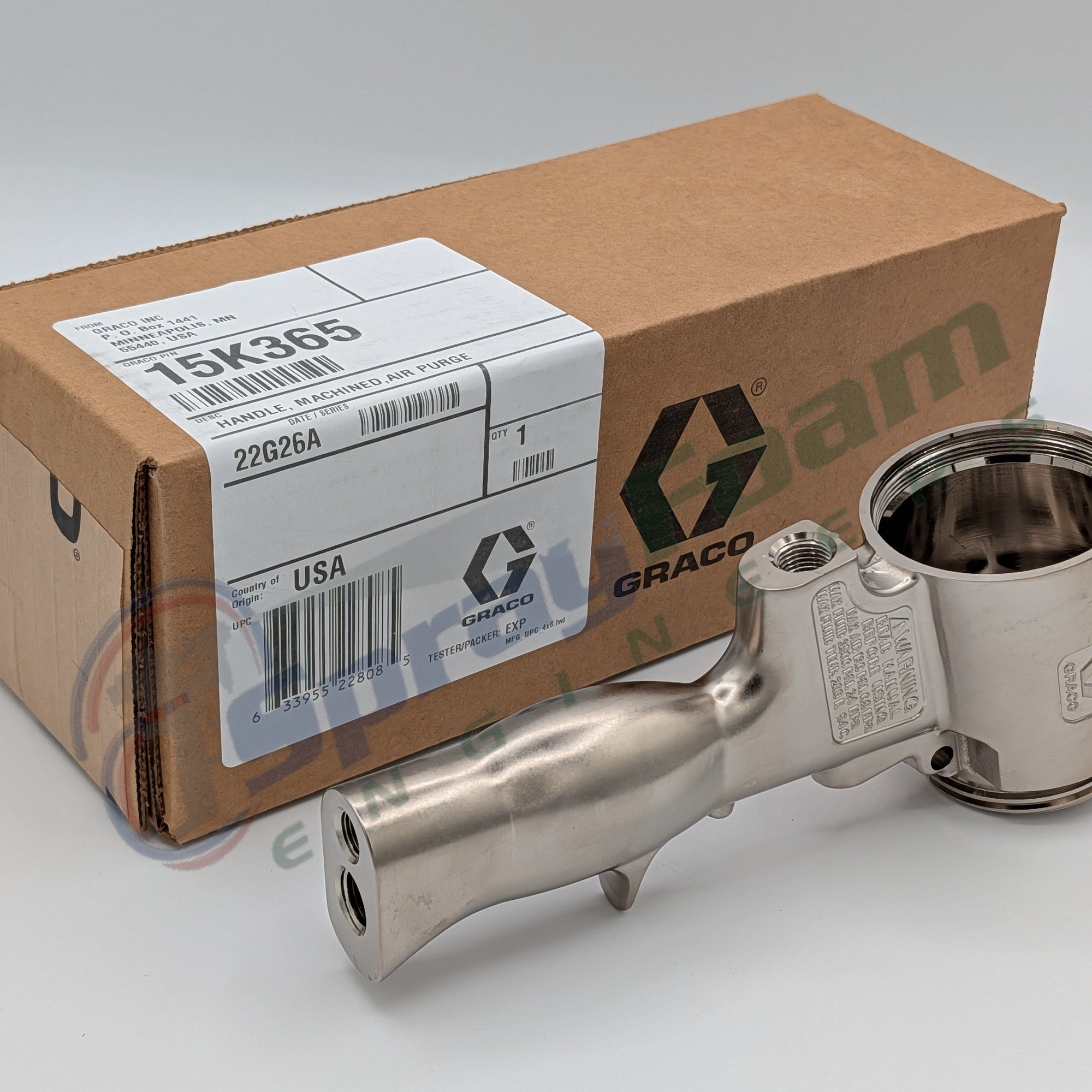 Machined Air Purge Handle, Fusion AP/PC, Graco Part 15K365