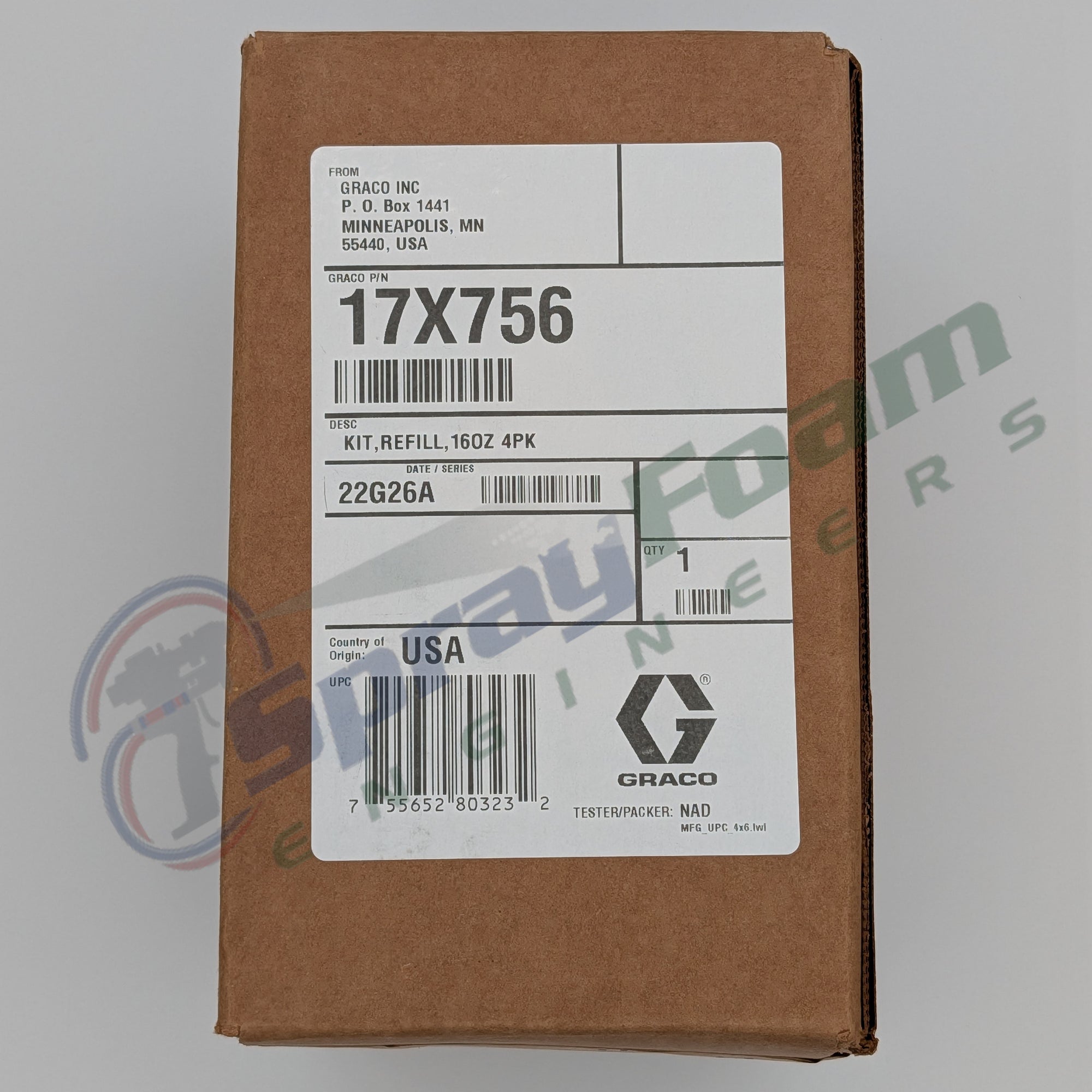 Bulk CS Fluid 4 Pack, 16 oz Bottles, Fusion FX, Graco Part 17X756
