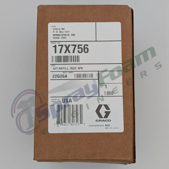 Bulk CS Fluid 4 Pack, 16 oz Bottles, Fusion FX, Graco Part 17X756