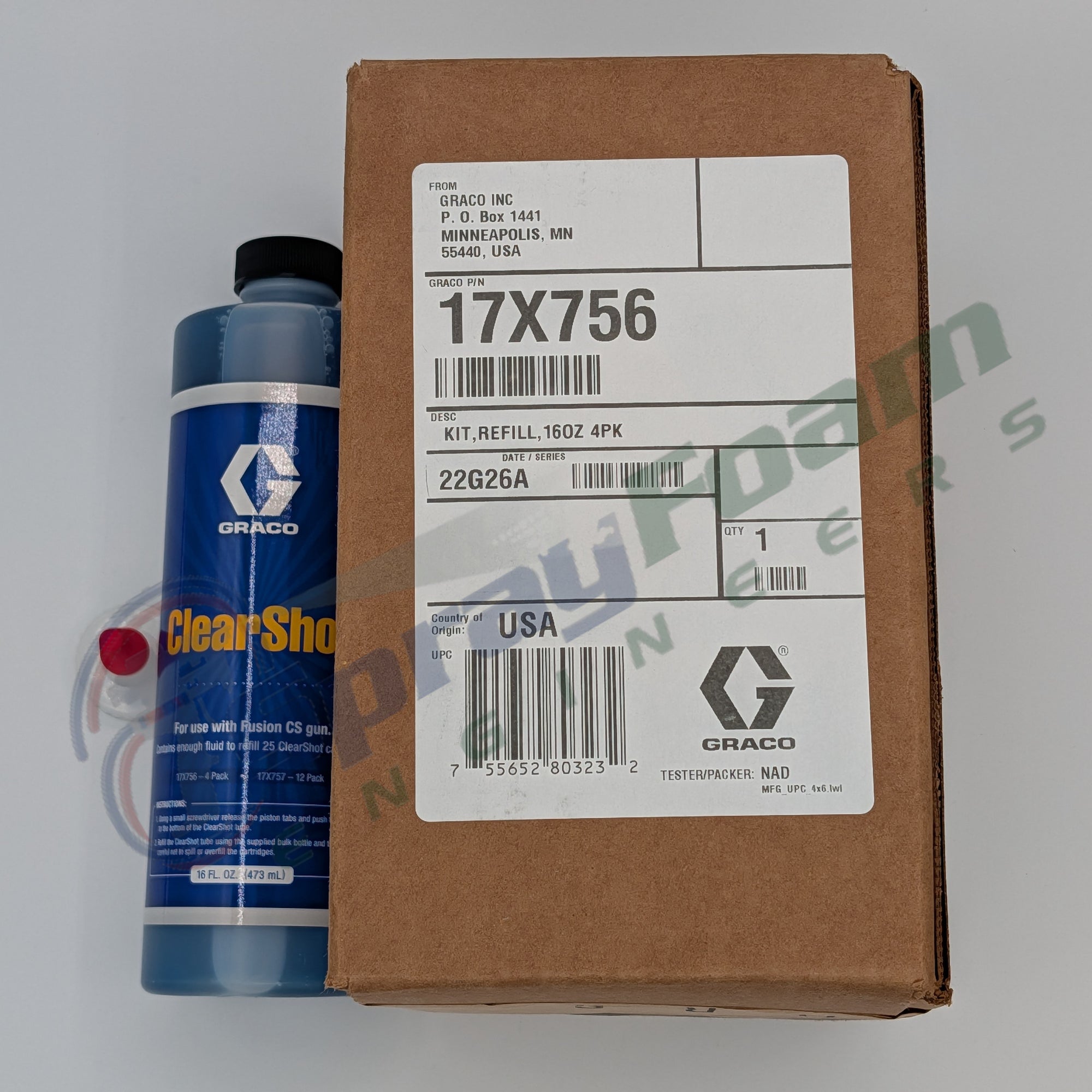 Bulk CS Fluid 4 Pack, 16 oz Bottles, Fusion FX, Graco Part 17X756