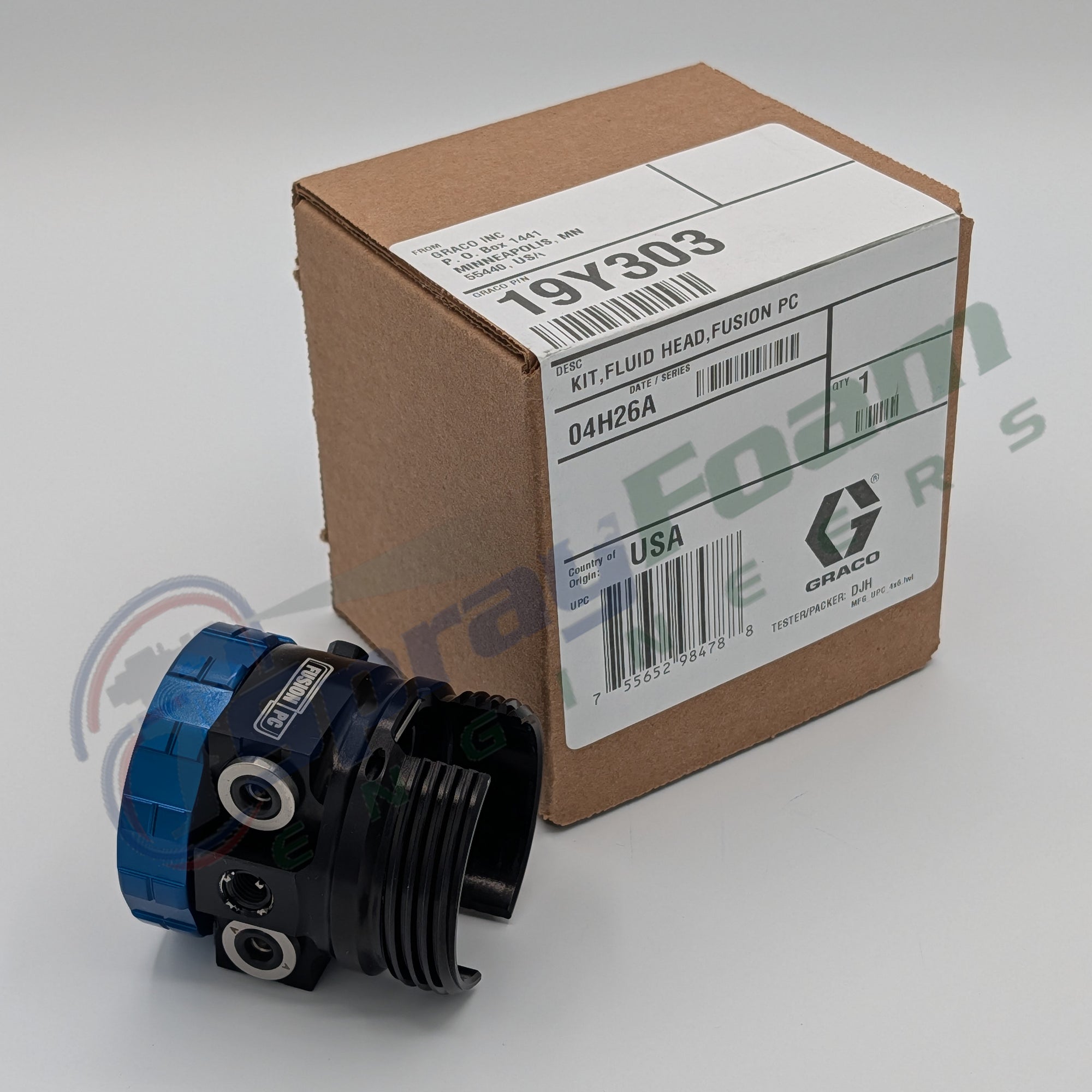 Complete Fluid housing for Fusion PC, Graco Part 19Y303