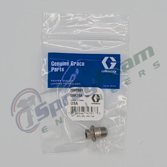 Fusion FX muffler kit, breather plug, Graco Part 2000981