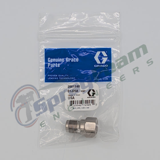 Fusion FX air valve fitting adapter, Graco Part 2001148