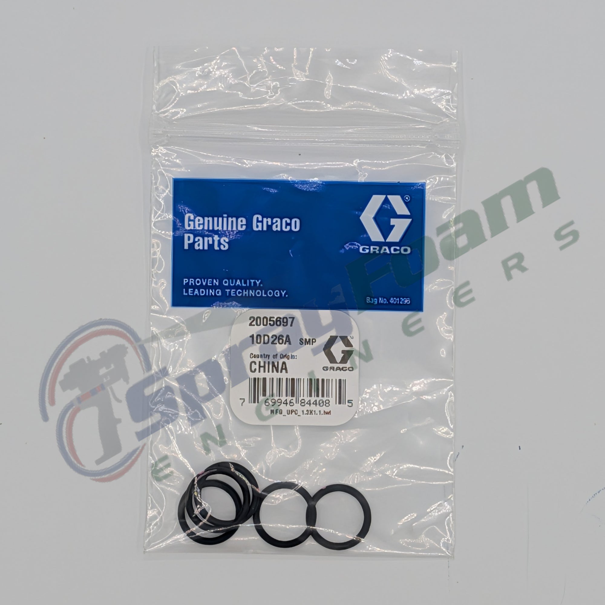 O-Ring, 5 pk for Fusion FX, Graco Part 2005697