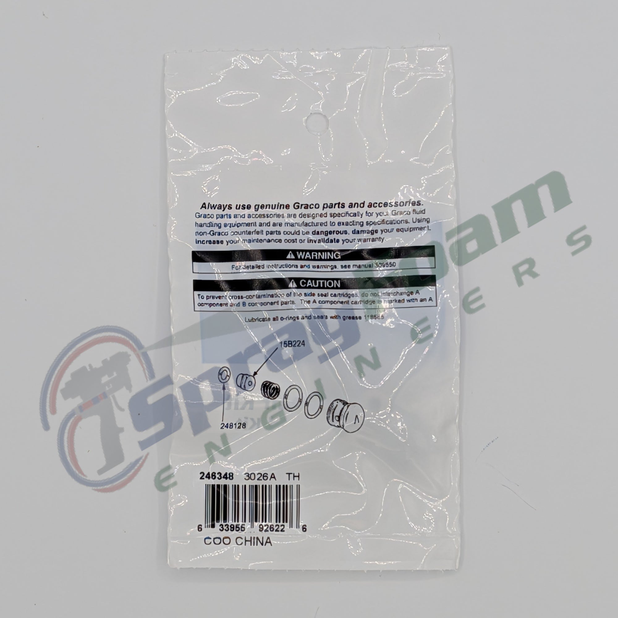 Fusion AP Side Seal Cartridge Kit, SST, Graco Part 246348