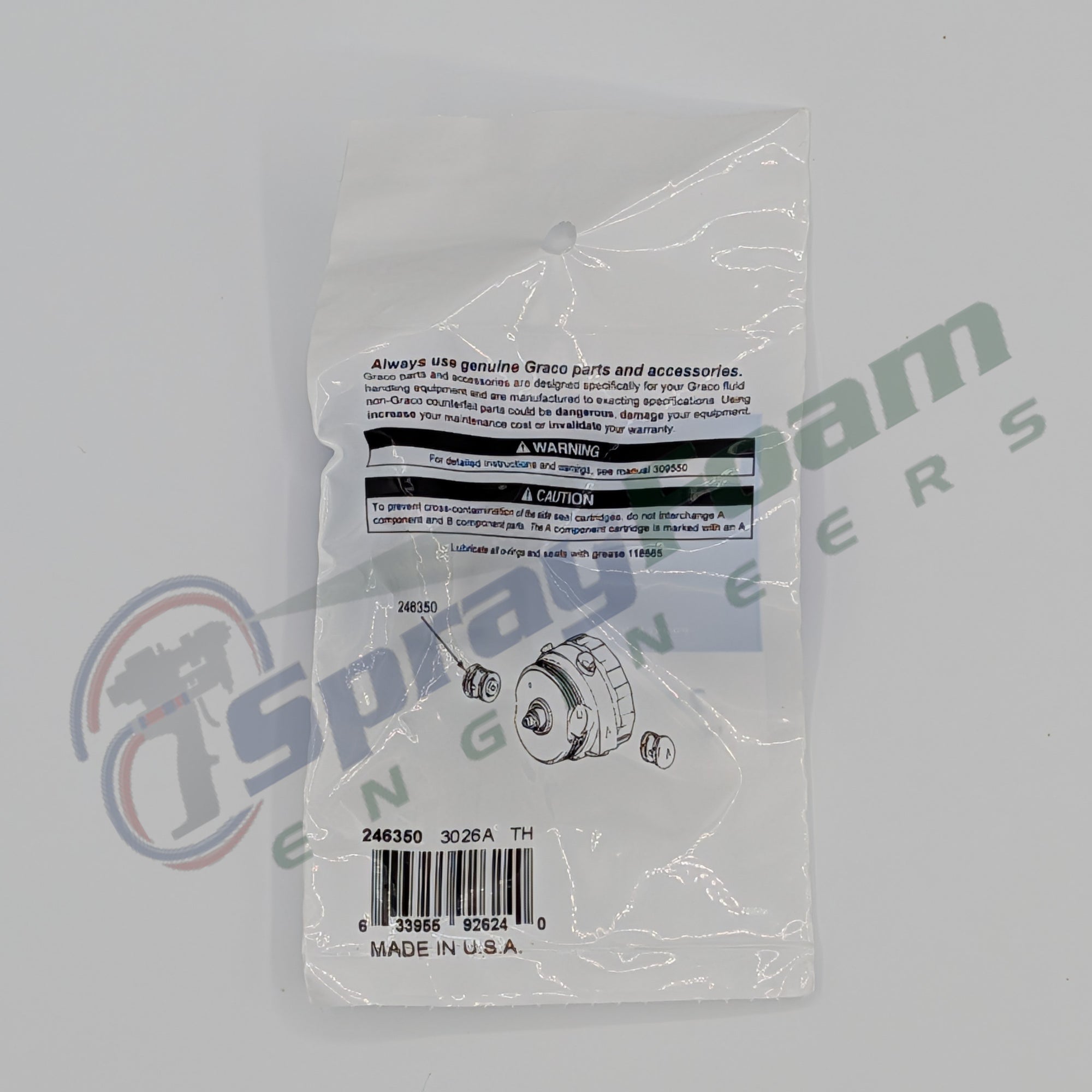 Fusion AP B-Side Seal Cartridge, SST, Graco Part 246350