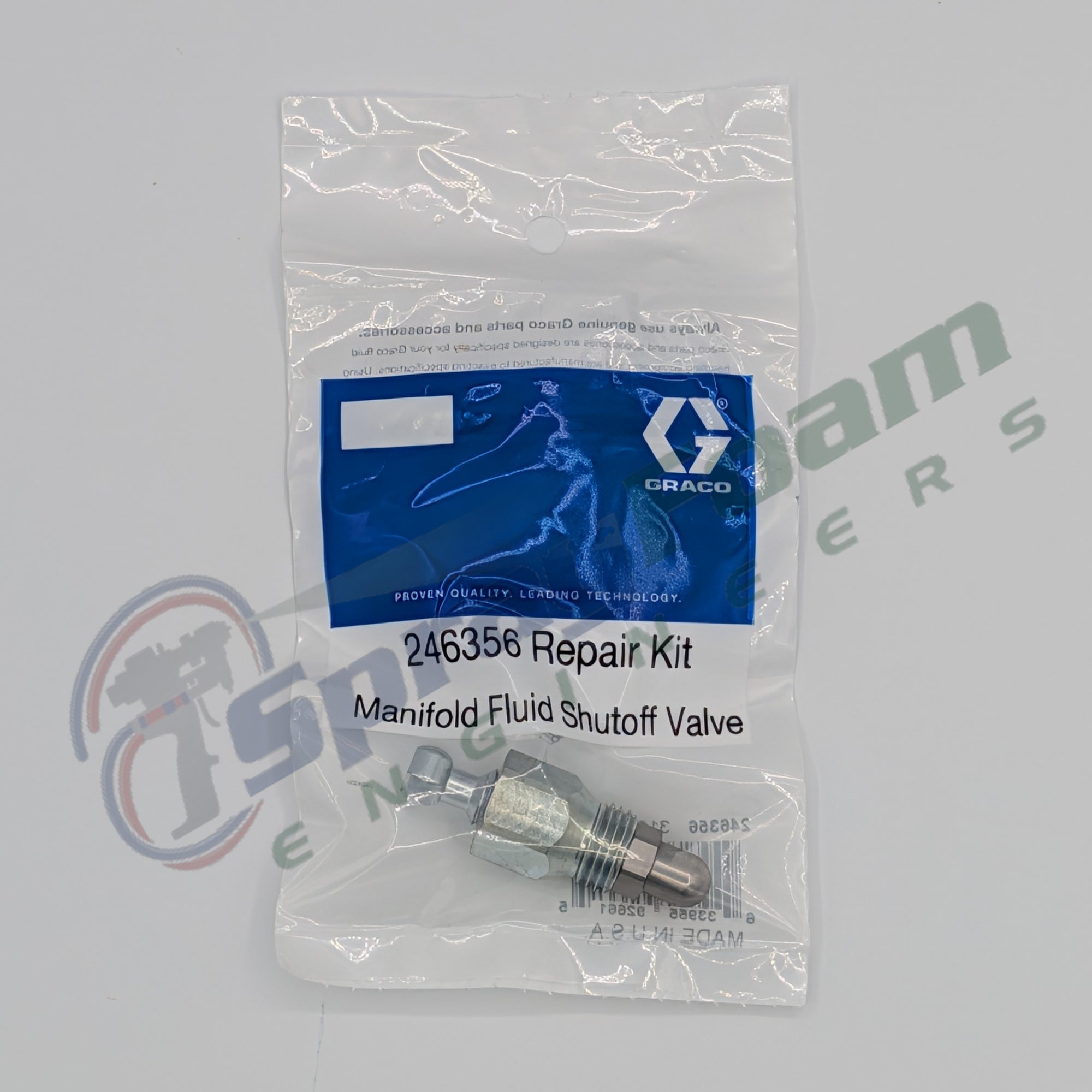 Fluid valve repair kit for Fusion AP and PC, Graco Part 246356