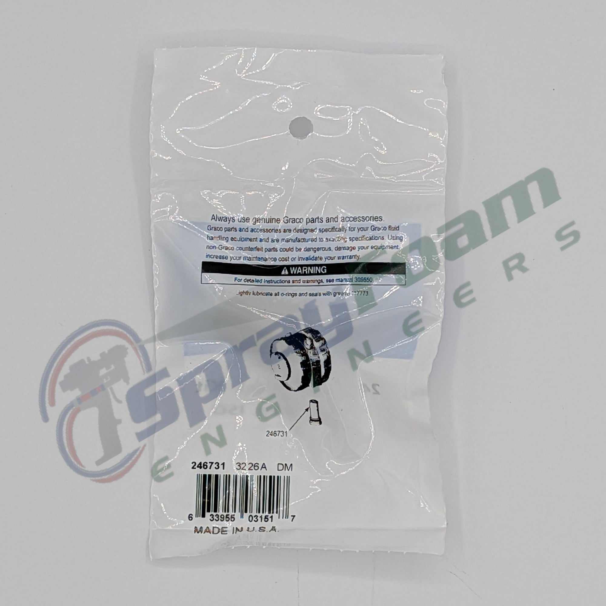 A side check valve kit, Fusion AP and PC, Graco Part 246731