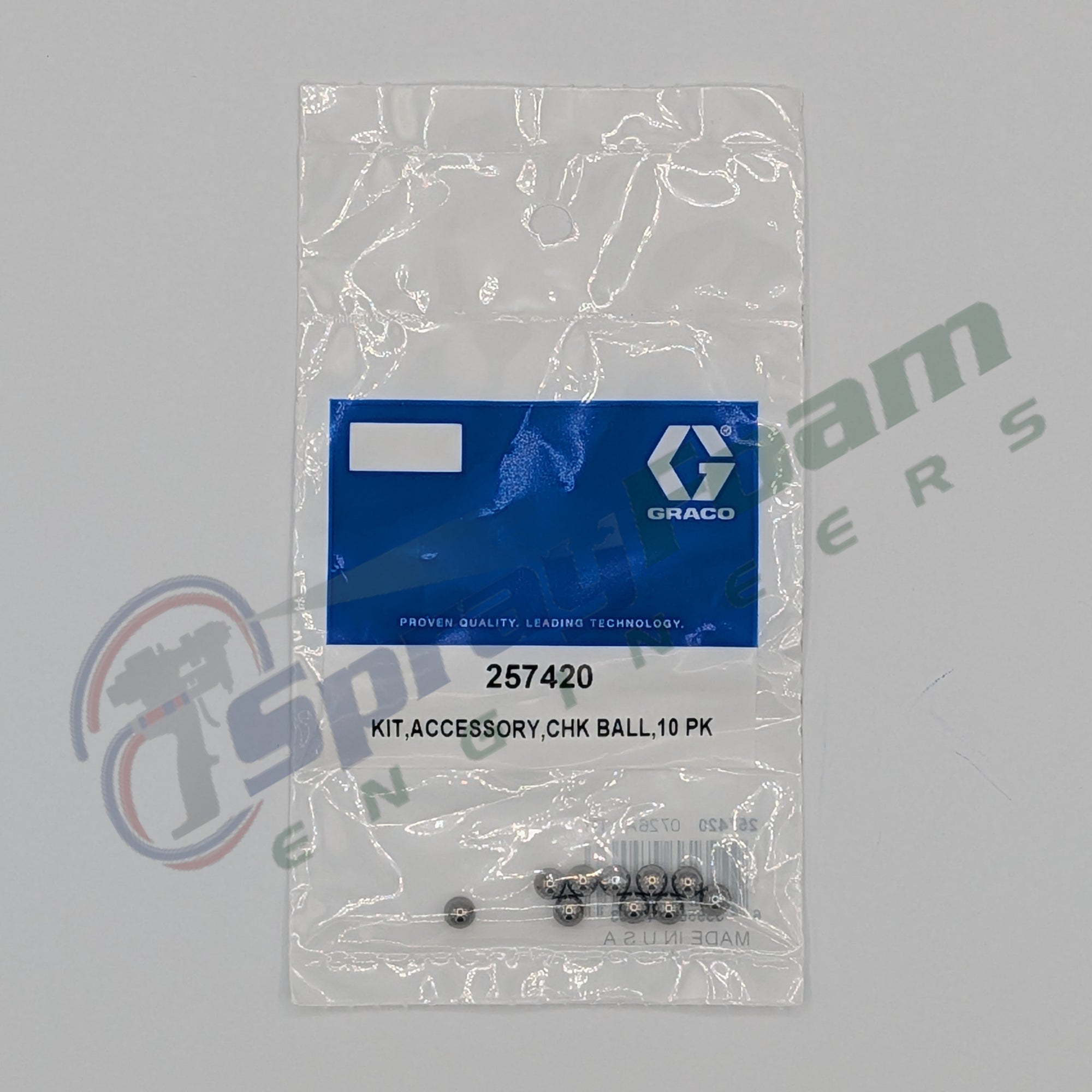 Carbide check ball 10 pack, Fusion AP and PC, Graco Part 257420