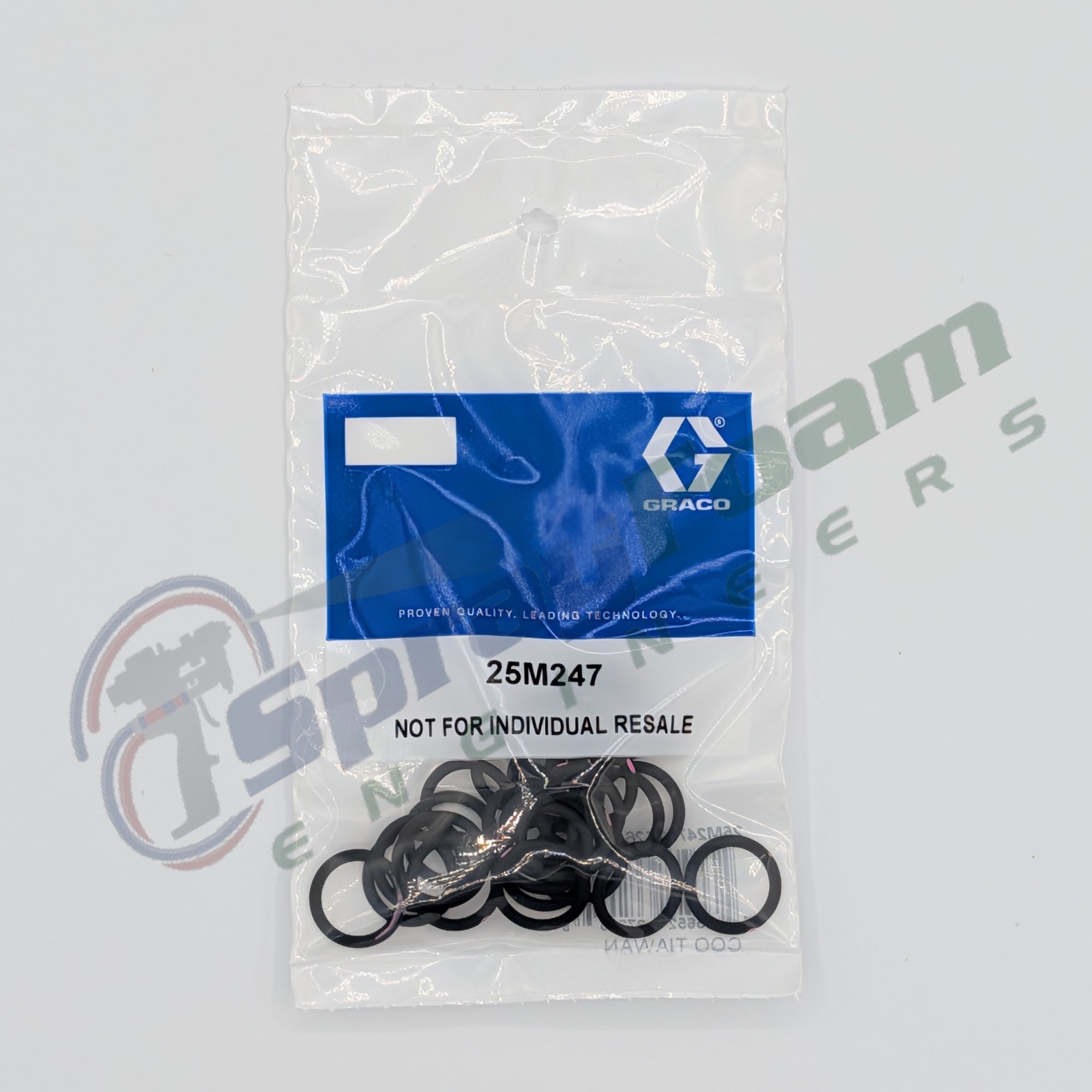 O-ring kit, 25 pack, for Fusion FX spray gun, Graco Part 25M247
