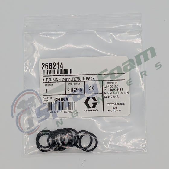 O-ring kit, 2-014, FX75, 10-pack for Fusion FX, Graco Part 26B214