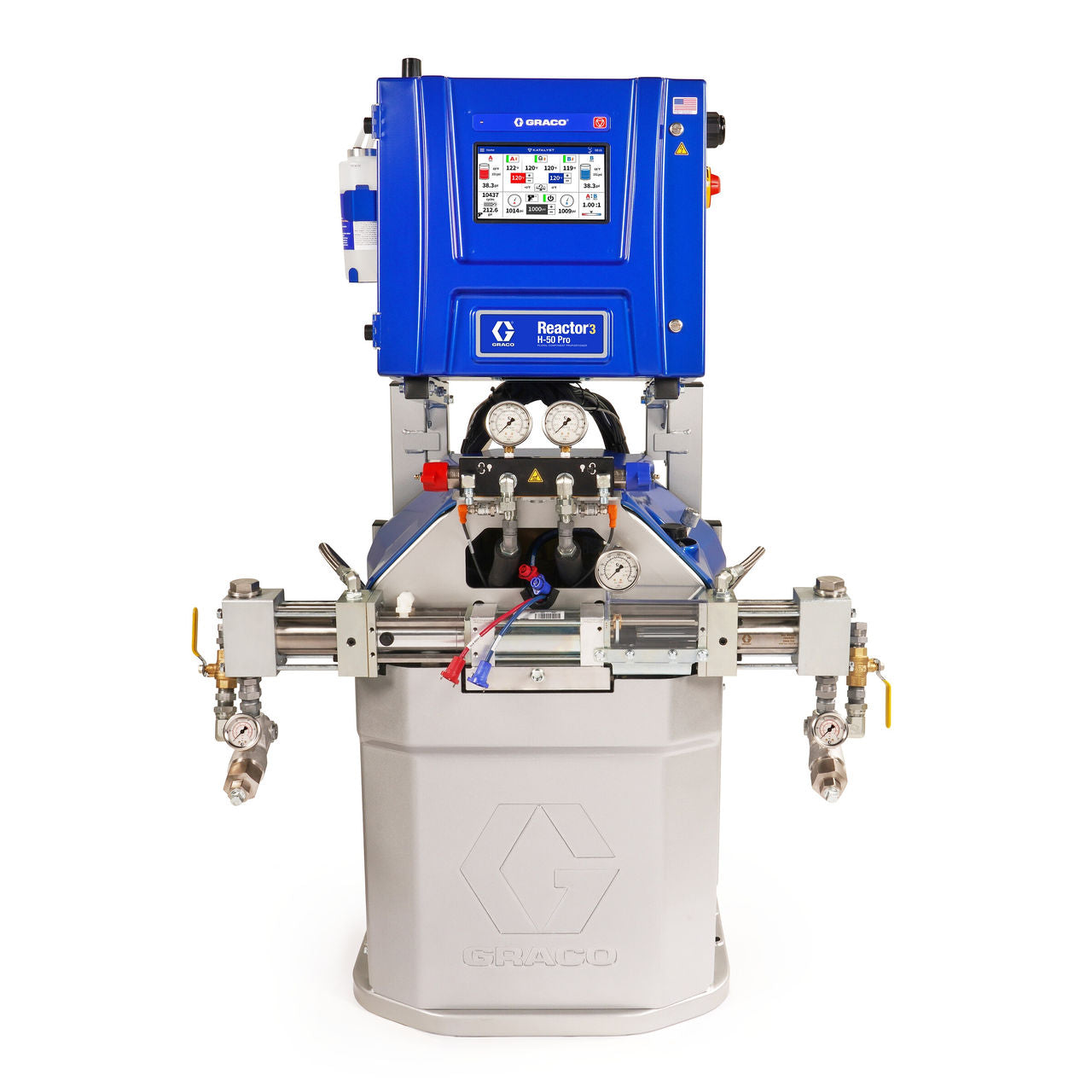 Reactor 3 H-50 Pro Tier Spray Foam Proportioner Package, 50 ft Internal Heated Hose, 20 ft Xcelerator Whip Hose, 230V, Graco Part ISR375