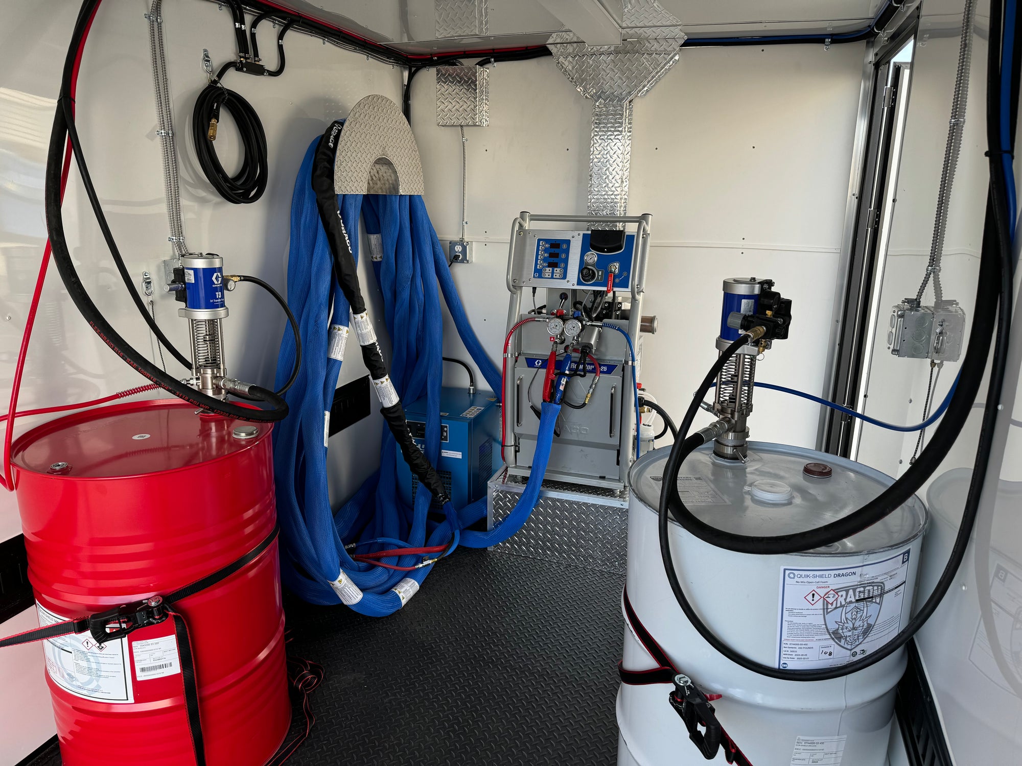 Graco A25 spray foam rig with Graco AP Fusion gun, 14 kW gas generator, and 7'x16' trailer