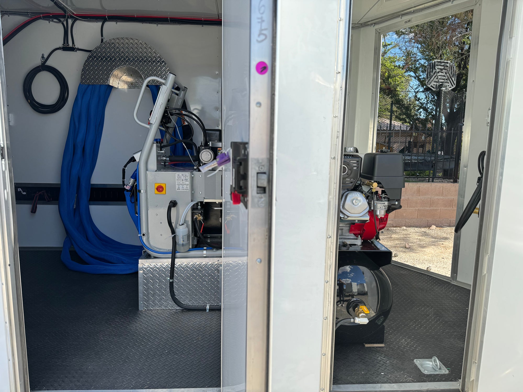 Graco A25 spray foam rig with Graco AP Fusion gun, 14 kW gas generator, and 7'x16' trailer