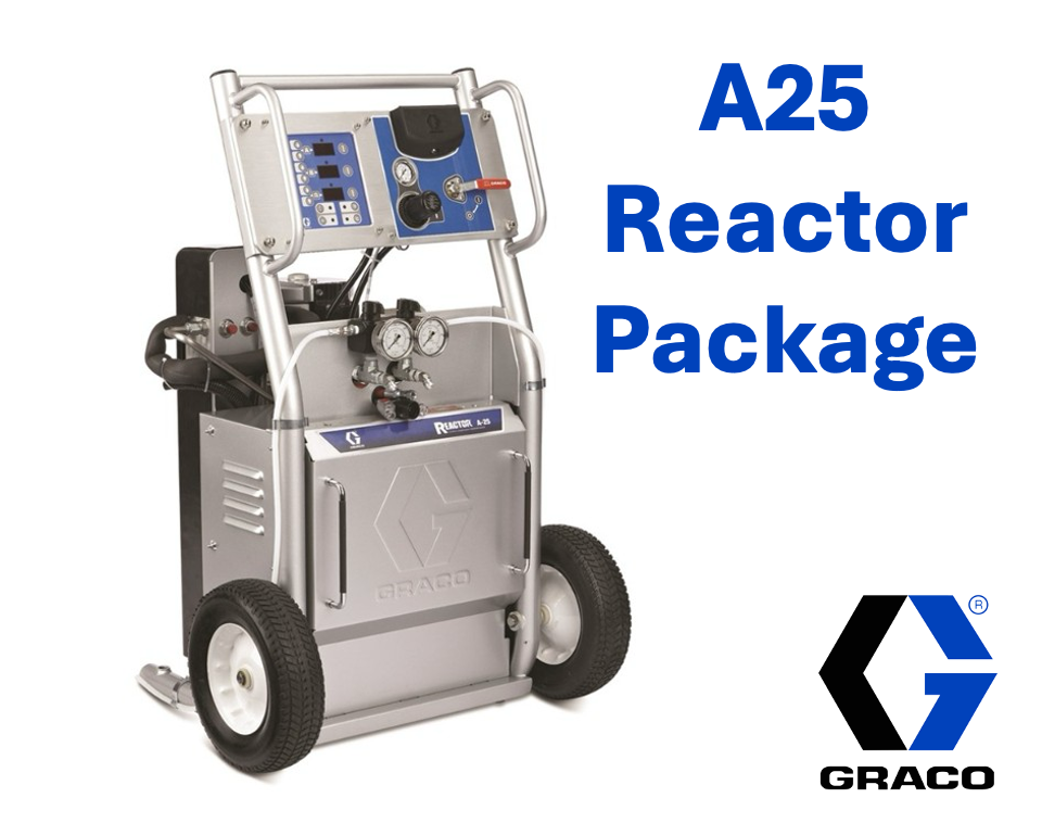 Graco A25 spray foam rig with Graco AP Fusion gun, 14 kW gas generator, and 7'x16' trailer