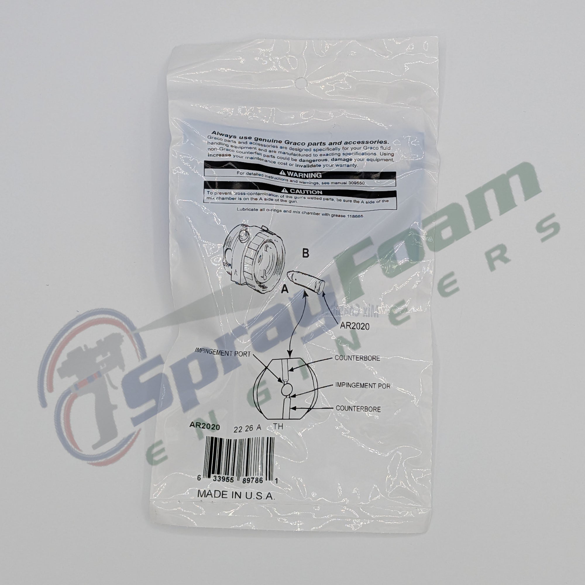 Fusion AP Round Mix Chamber 000, 0.020 in, Graco Part AR2020