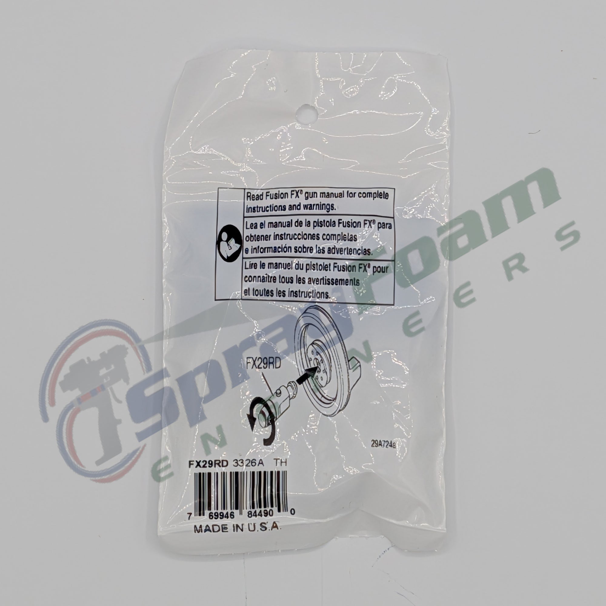 Fusion FX Round Mix Chamber, 0.029 in Orifice, Graco Part FX29RD