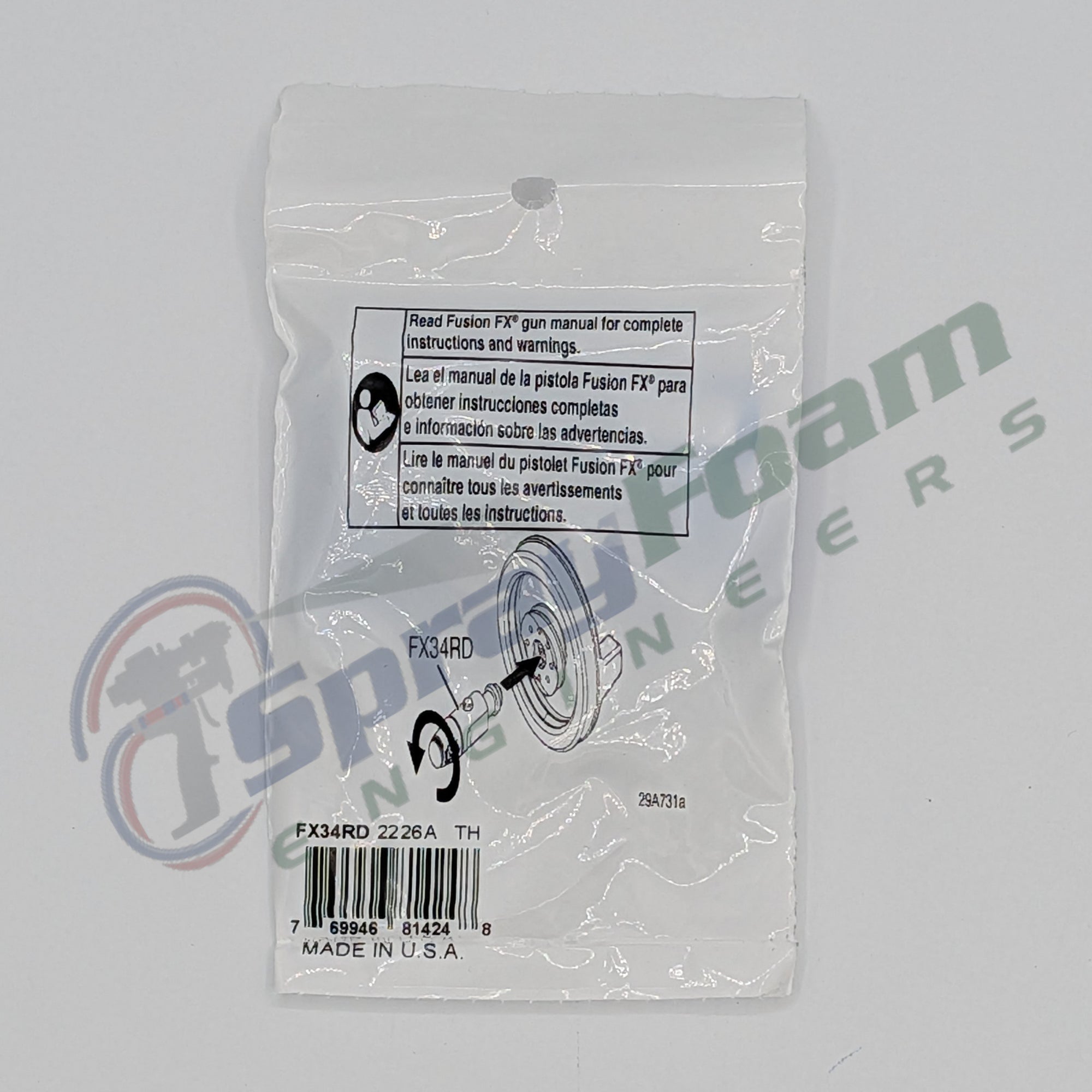 Round Mix Chambers - 0.034 orifice size for Fusion FX, Graco Part FX34RD