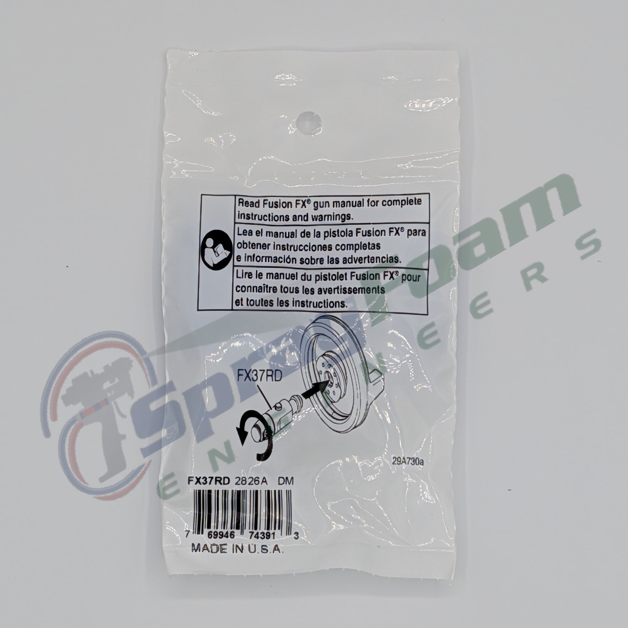 Fusion FX Round Mix Chamber, 0.037 in Orifice, Graco Part FX37RD