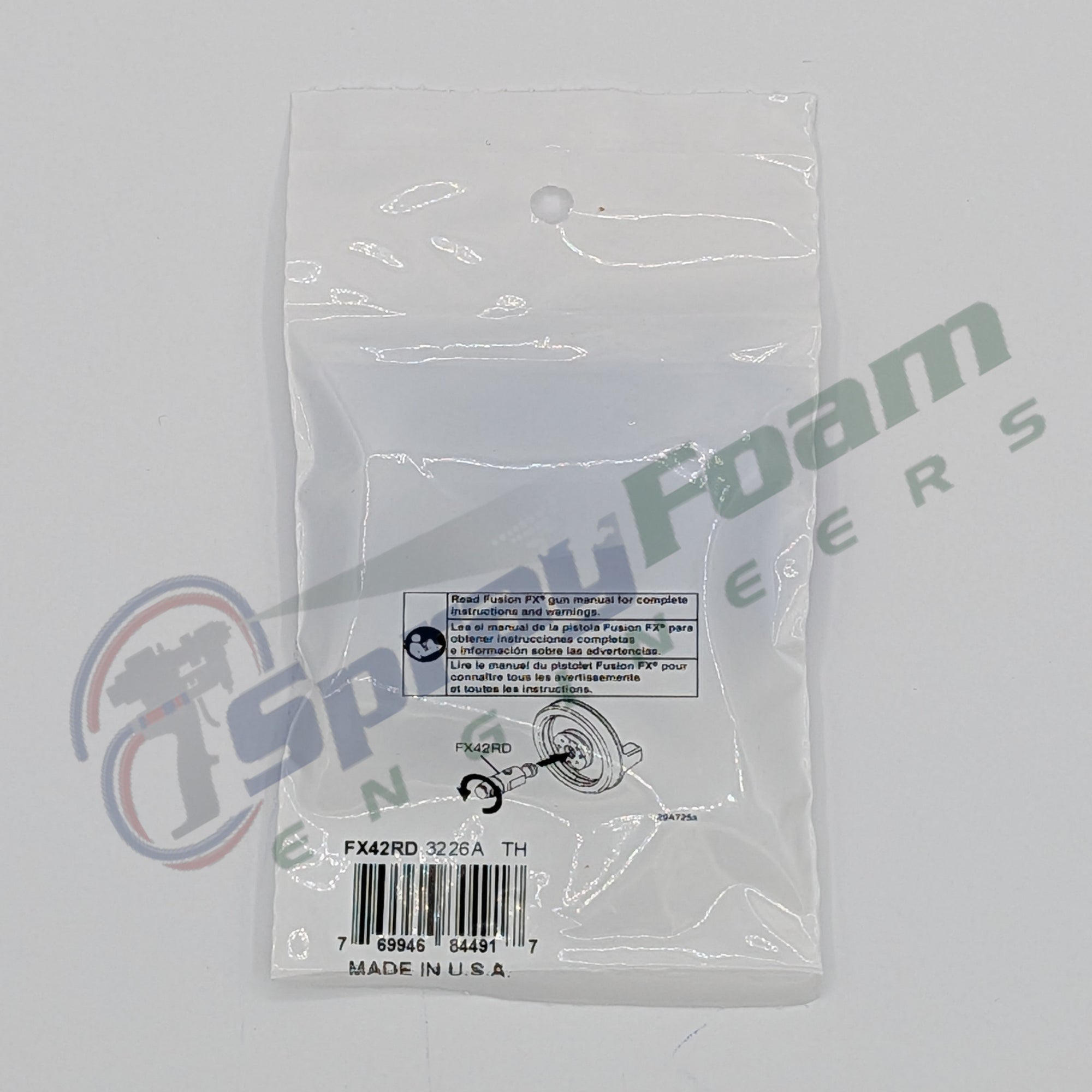 Fusion FX Round Mix Chamber, 0.042 in Orifice, Graco Part FX42RD