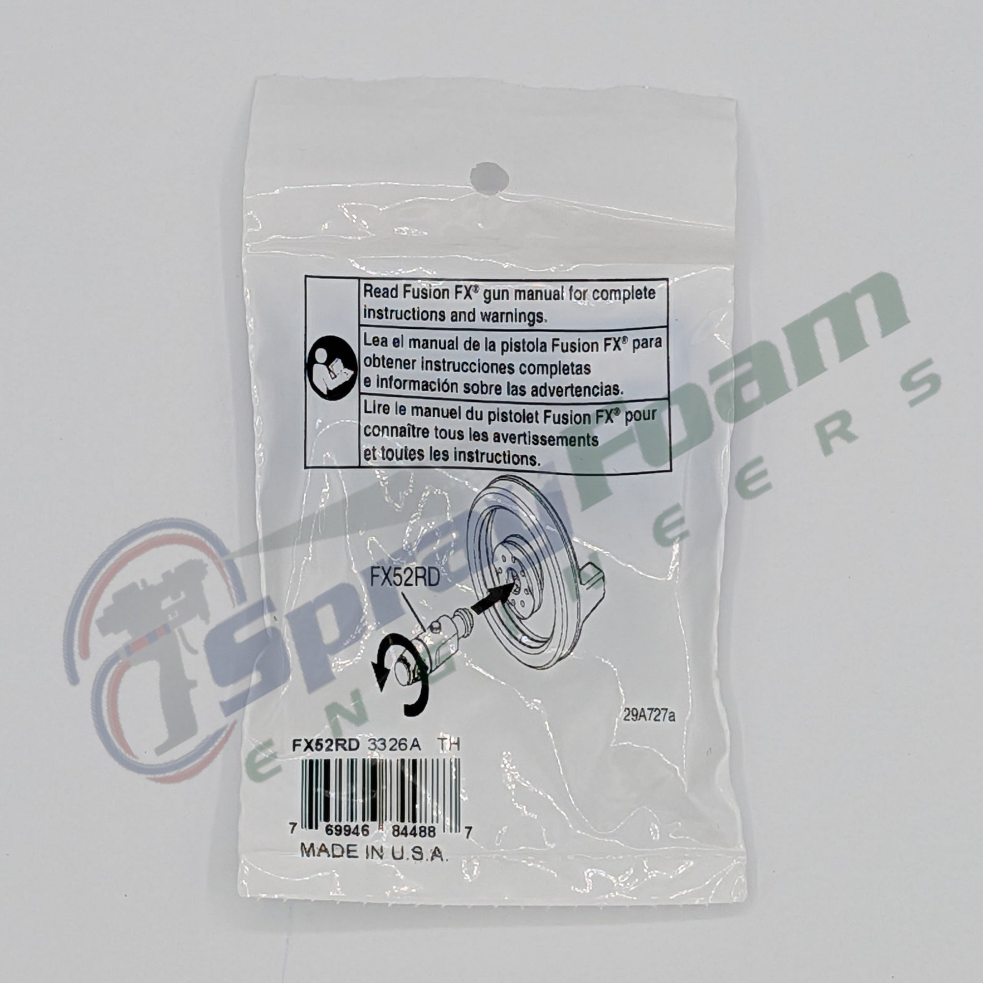 Fusion FX Round Mix Chamber, 0.052 in Orifice, Graco Part FX52RD