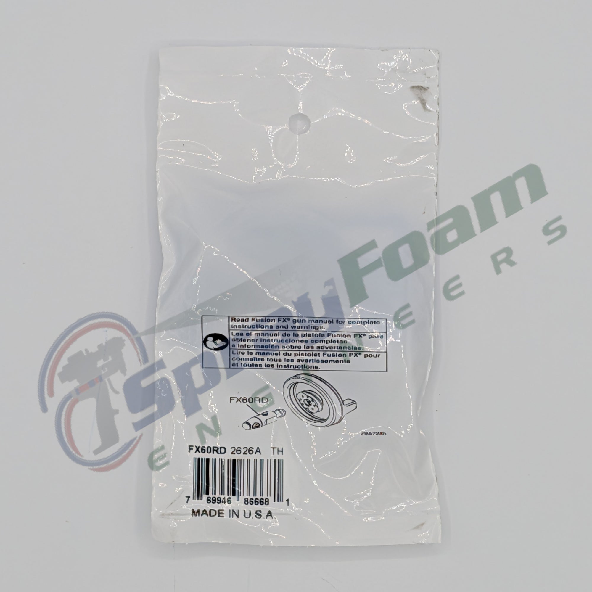 Fusion FX Round Mix Chamber, 0.060 in Orifice, Graco Part FX60RD