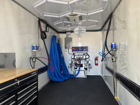 Graco GH2 Reactor spray foam rig with Graco AP Fusion gun, 30 kW diesel generator, and 7'x20' trailer