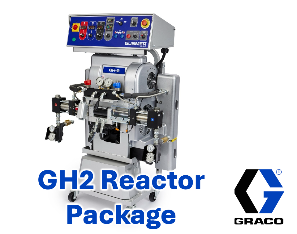 Graco GH2 Reactor spray foam rig with Graco AP Fusion gun, 30 kW diesel generator, and 7'x20' trailer