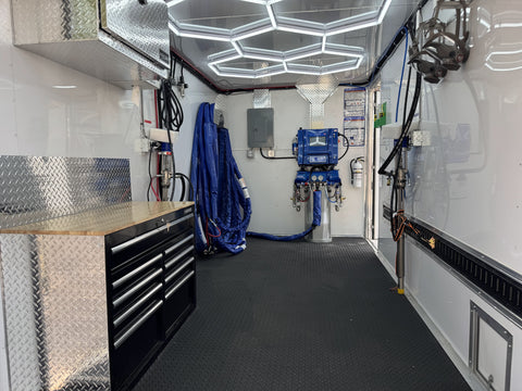 Graco E20 spray foam rig with winco gas generator and generator slide
