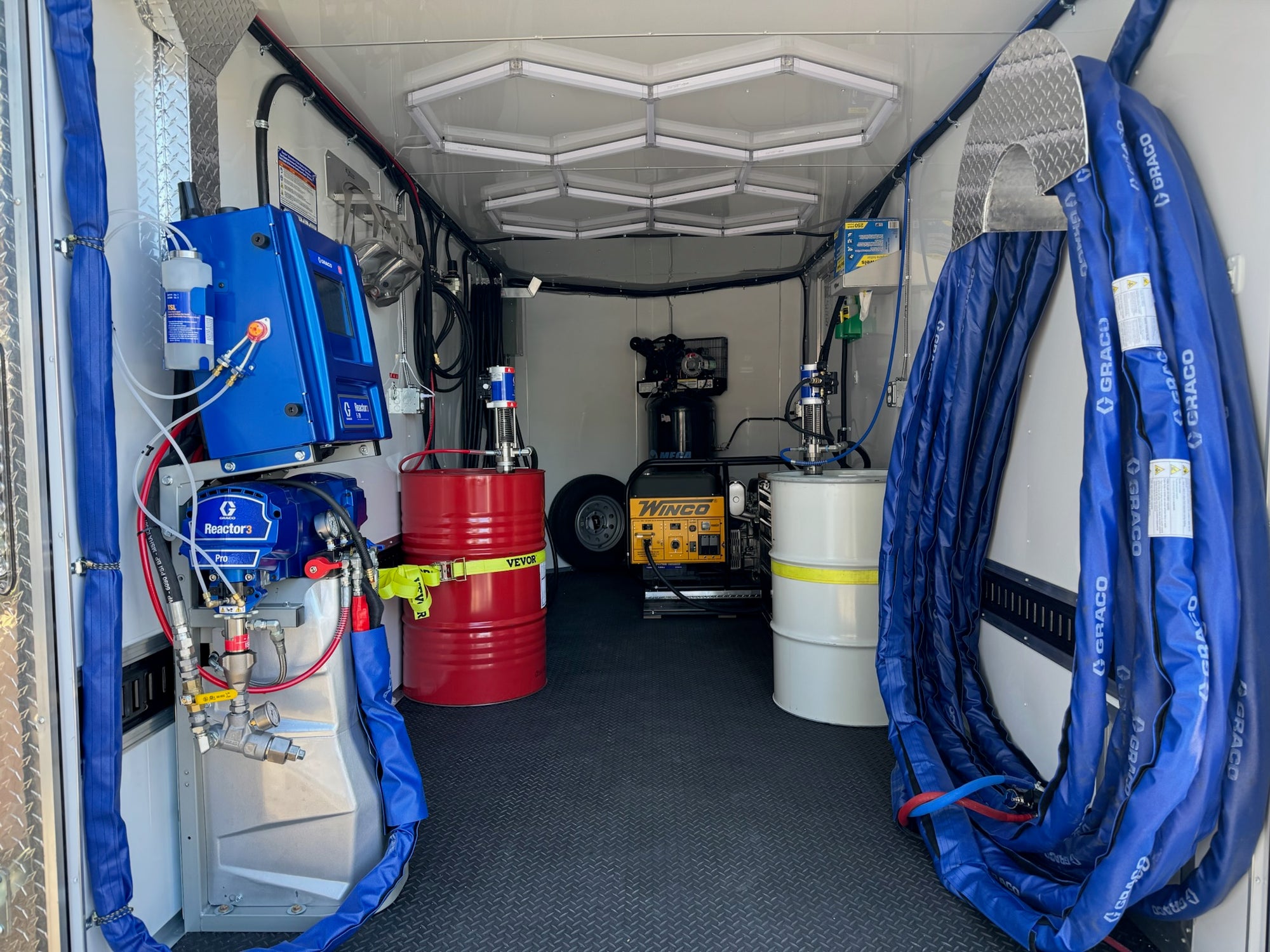 Graco E20 Reactor 3 with gas generator slide and shore power