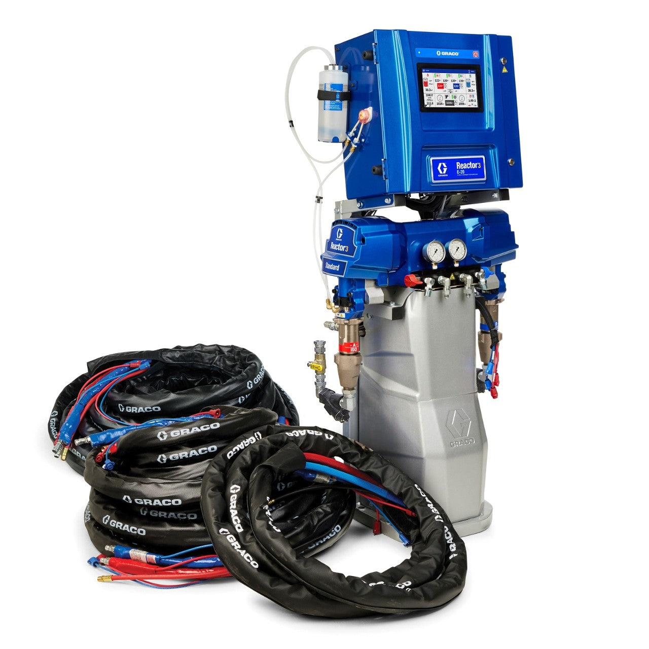 Reactor 3 E-20 Standard Tier Spray Foam Proportioner Package, 200 ft Internal Heated Hose, 7 kW, Graco Part IHR310