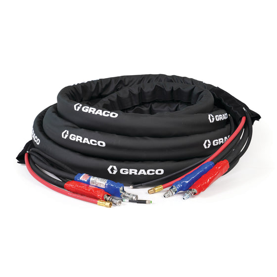 50 ft x 3/8 in Internal Heated Hose, 2000 psi, RTD, Xtreme-Wrap, Reactor 2, Graco Part 26D098