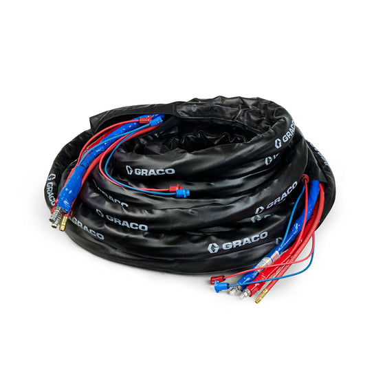 Xcelerator 100 ft  x 3/8 in Internal Heated Hose, 2000 psi, RTD, Xtreme-Wrap, Reactor 3, Graco Part 25P438