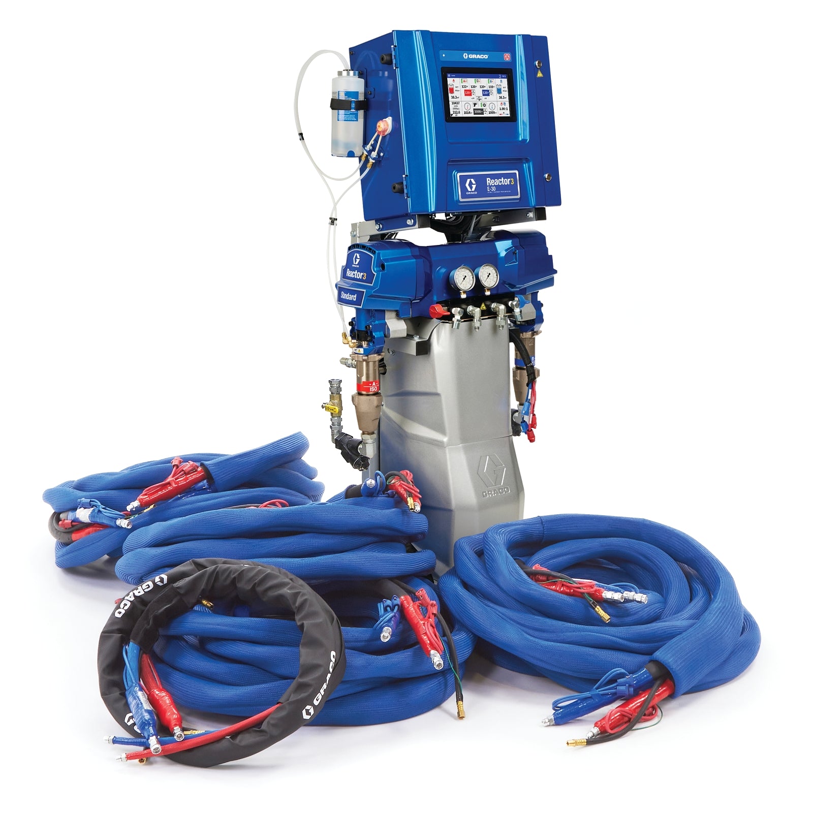 Reactor 3 E-30 Standard Tier Spray Foam Proportioner Package, 200 ft External Heated Hose, 10 kW, Graco Part EHR330