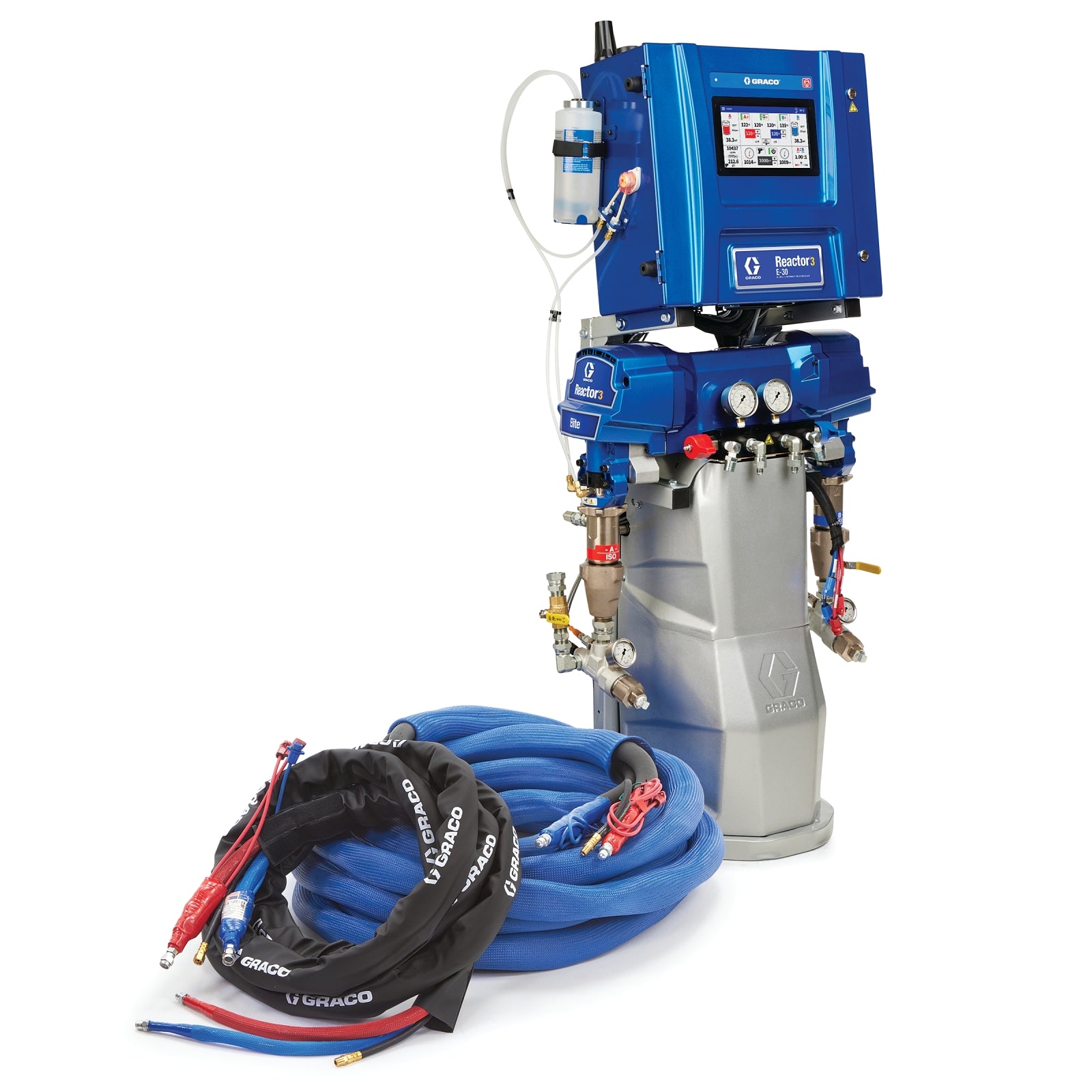 Reactor 3 E-30 Elite Tier Spray Foam Proportioner Package, 50 ft External Heated Hose, 15 kW, Graco Part ESR332