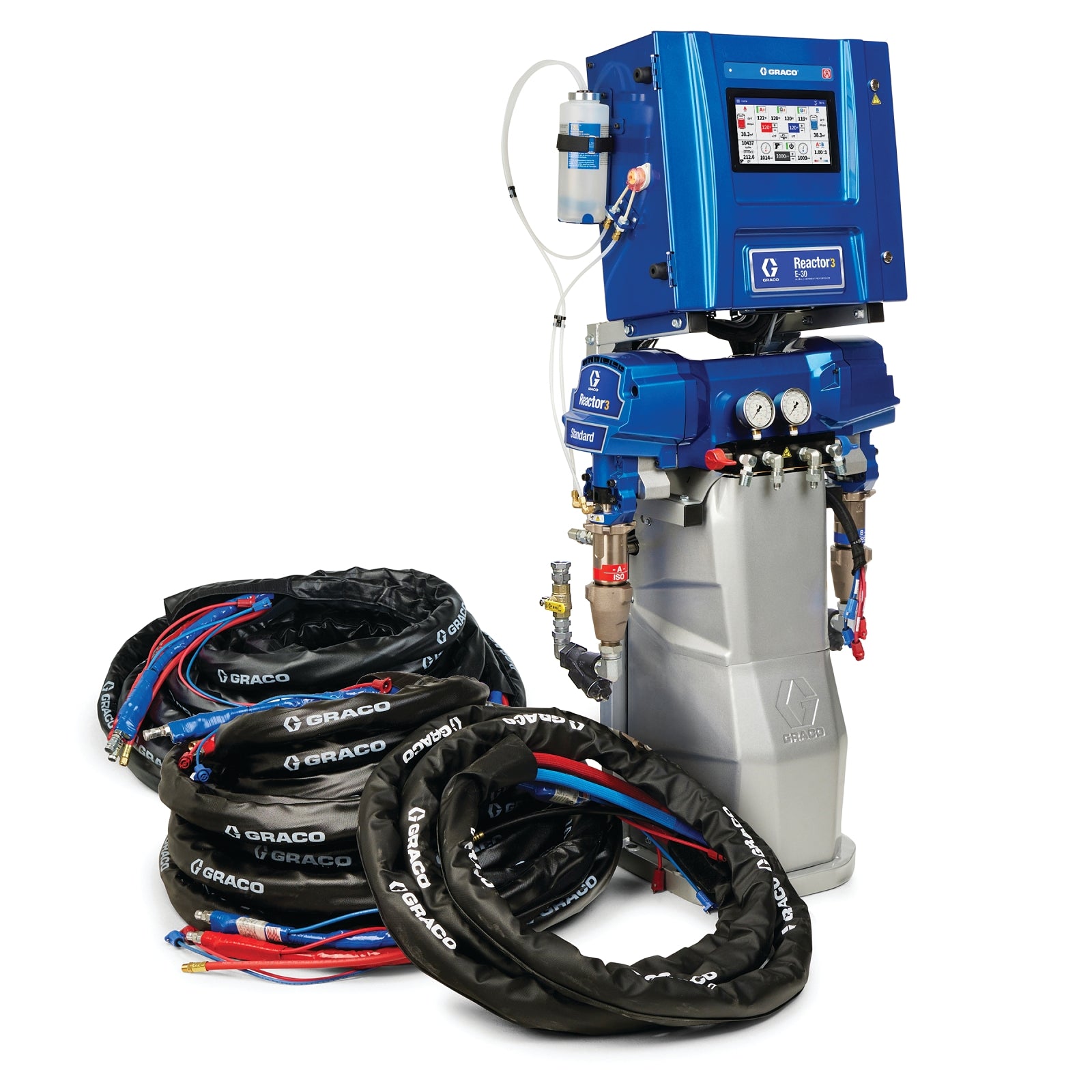 Reactor 3 E-30 Standard Tier Spray Foam Proportioner Package, 200 ft Internal Heated Hose, 10 kW, Graco Part IHR330