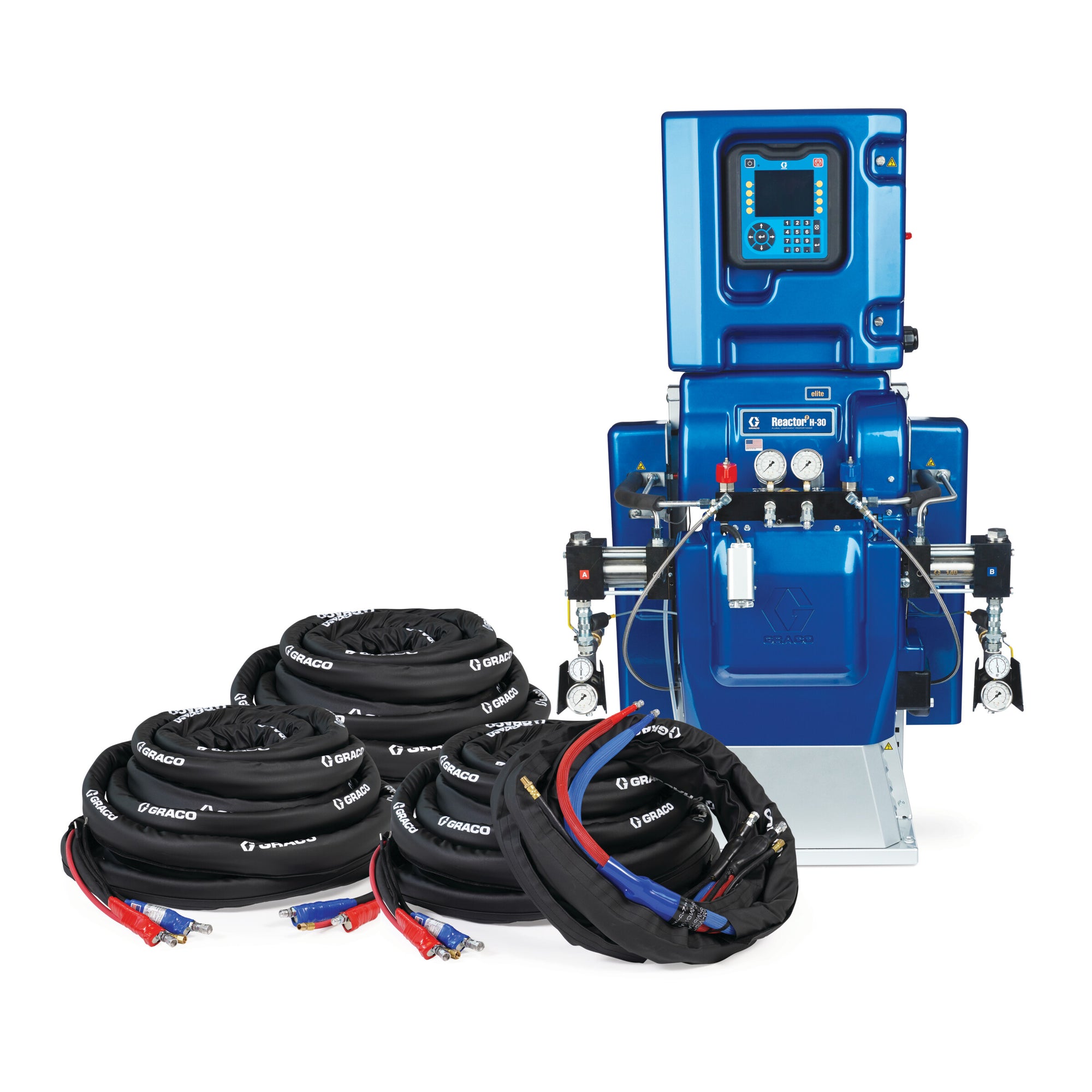 Reactor 2 H-30 Elite Spray Foam Proportioner Package, 200 ft Internal Heated Hose, 20 ft Whip, 15kW, Graco Part IHH132