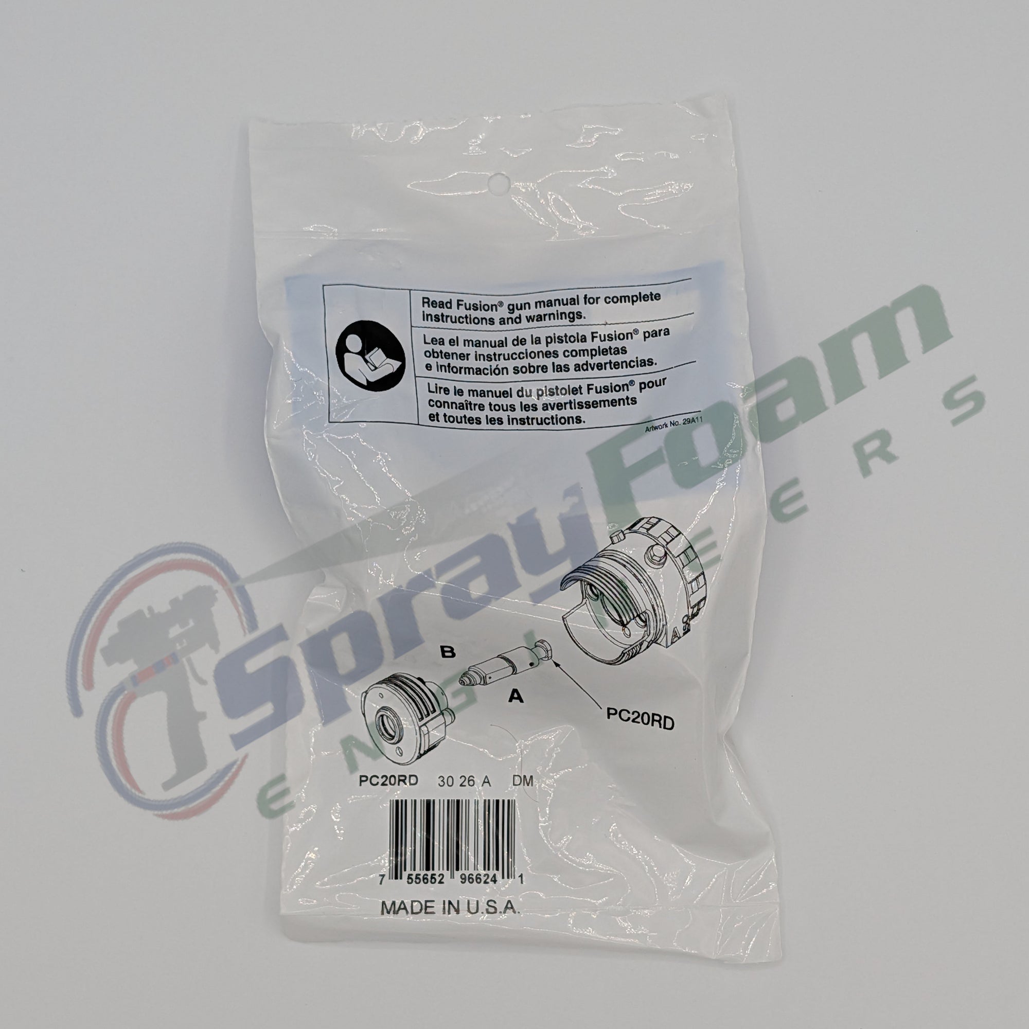 Fusion PC Round Mix Chamber 000, 0.020 in, Graco Part PC20RD