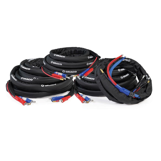 Package, 270 ft (100 ft + 100 ft + 50 ft + 20 ft whip) Internal Heated Hose, 2000 psi, Without Cable, Xtreme-Wrap, Reactor 2, Graco Part R2I270