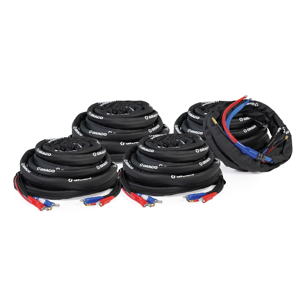 Package, 420 ft (100 ft + 100 ft + 100 ft + 100 ft + 20 ft whip) Internal Heated Hose, 2000 psi, Without Cable, Xtreme-Wrap, Reactor 2, Graco Part R2I420